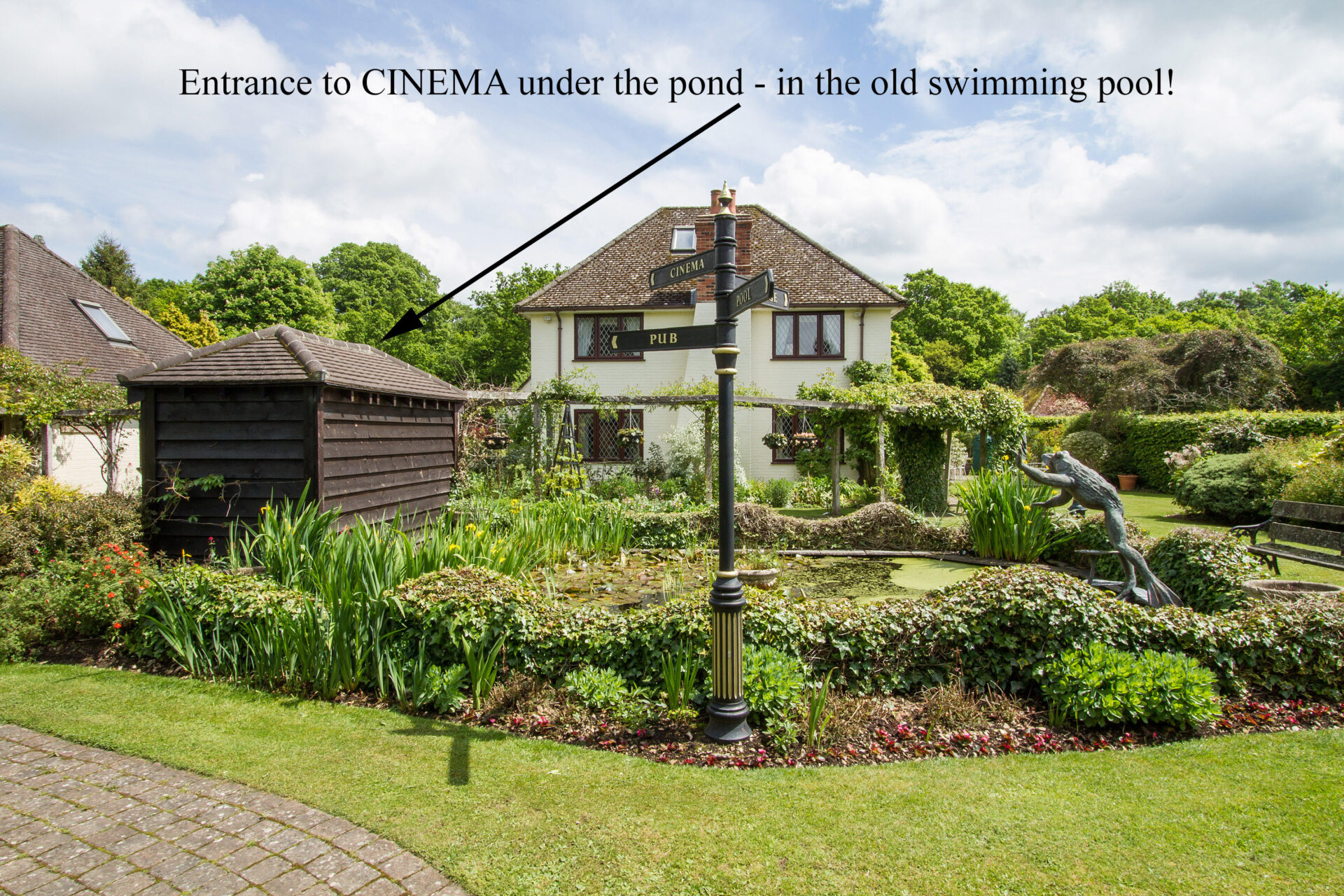 entrance to cinema garden pond 